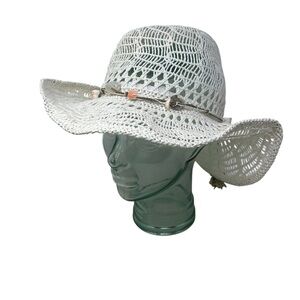 100% Paper Chinese Made Women’s Sun Hat W/ Embellishments Size One Size